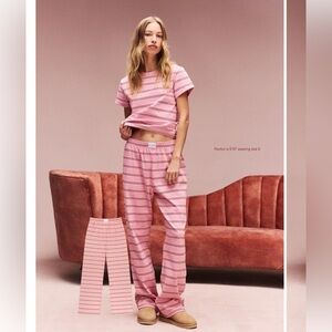 NWT PARKE VALENTINES STRIPED SHIRT AND PANTS SET SIZE L